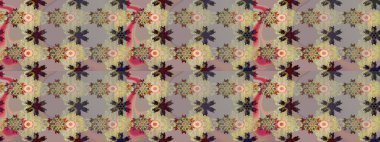 Gri ve nötr renklerde bahar çiçekleri. Raster illüstrasyonu. Çiçek ve yapraklı karalama şeklinde Raster çiçek deseni.