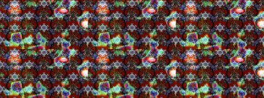 Renkli Bahar Teması eskiz kalıbı. Düz Çiçek Elementleri Tasarımı. Raster illüstrasyonundaki çiçek desenli çizim. Süslü kumaş deseni.