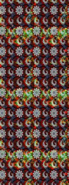 Suluboya çiçekli çiçek deseni. Raster illüstrasyonu. Kırmızı ve siyah renkli güzel tekstil.