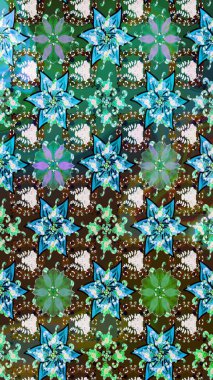 Yeşil ve mavi çiçekli kusursuz desen, suluboya çiçek deseni, sevimli çiçek, duvar kağıdı, kart veya kumaş için fayanslı. Raster - stok.