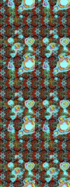 Raster illüstrasyonu. Mavi ve kahverengi renkte çiçekler. Çizim çiçek deseni duvar kağıdı için kullanılabilir.