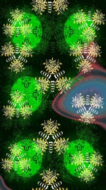 Raster illüstrasyonu. Renkli Bahar Teması eskiz kalıbı. Düz Çiçek Elementleri Tasarımı. Çiçekli çiçek deseni, suluboya. Yeşil ve mavi renkte çiçekler.