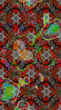 Şirin çiçek elementleri. Renkli Bahar Teması eskiz kalıbı. Düz Çiçek Elementleri Tasarımı. Raster illüstrasyonu. Çizim deseni Modaya uygun kumaş deseni.