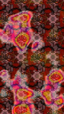 Eski usul küçük çiçekli şirin bir eskiz deseni. Raster illüstrasyonu. Kumaş, duvar kağıdı ve kağıt üzerine baskı yapmak için gelişen arka plan. Moda arka planında parlak buketler.