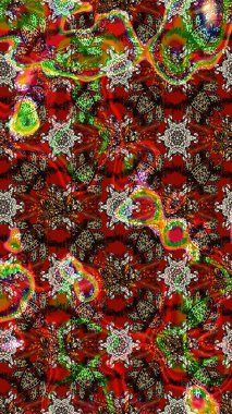 Kahverengi ve kırmızı çiçekli eskiz deseni, suluboya çiçek deseni, sevimli çiçek, duvar kağıdı, kart veya kumaş için fayanslı. Raster - stok.