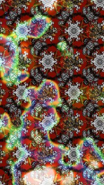 Sanat ilham verici ve kahverengi tarzı çiçekler ve arka plan bırakır. Raster deseni. Karalama çiçekleri çizim kalıbı. Gri ve kahverengi el çizimi desen.