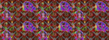 Abstract ethnic raster sketch pattern. Background texture, wallpaper, floral theme in gray and red colors. Tribal art boho print, vintage flower background.