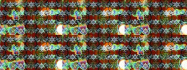 Moda baskıları için zarif bir şablon. Küçük renkli çiçekler. Küçük çiçekte güzel bir desen. Kahverengi ve yeşil çiçekli bahar çiçekleri. Motley illüstrasyonu.