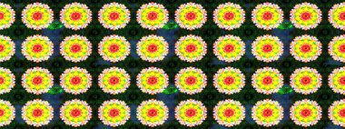 Sarı ve gri renkli çiçekler. Raster illüstrasyonunda çiçek deseni çizimi.