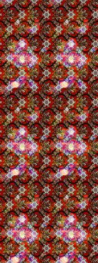 Kahverengi ve kırmızı renkte çiçekler. Çiçekli karalama şeklinde Raster çiçek deseni. Nazik, sevimli çiçek arkaplanı..