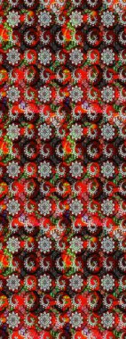 Çiçek ve yapraklı çiçek deseni. Raster illüstrasyonu. Küçük çiçekli şirin desen.