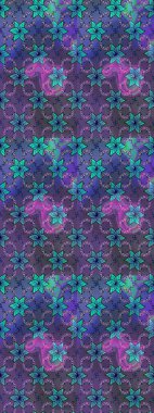 Sketch Colour Spring Theme eskiz kalıbı. Sevimli çiçek raster deseni. Mor ve mavi renkte çiçekler. Düz Çiçek Elementleri Tasarımı.