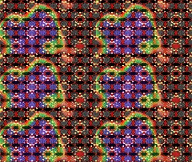 Çiçekli karalama şeklinde Raster çiçek deseni. Siyah ve kırmızı renkte çiçekler. Nazik, sevimli çiçek arkaplanı..