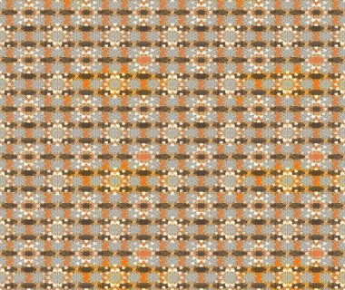 Düz Çiçek Elementleri Tasarımı. Sevimli çiçek raster deseni. Renkli Bahar Teması eskiz kalıbı. Bej ve kahverengi renkte çiçekler.