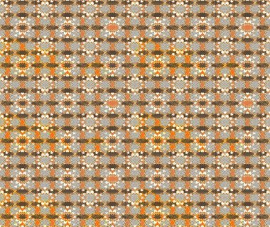 Bej ve kahverengi renkli çiçekler. Raster illüstrasyonunda çiçek deseni çizimi.