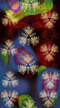 Siyah ve kahverengi renkte çiçekler. Raster illüstrasyonunda kusursuz çiçek deseni.