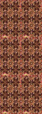 Kusursuz kraliyet lüksü, altın barok kumaş rengi. Altın antika ortaçağ dekoratifi, yaprakları ve bej rengi altın desenli süslemeleri olan pürüzsüz bir desen..