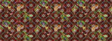 Raster Illustrasyon 'daki Çiçek Deseni' nin son moda çizimi. Düz Çiçek Elementleri Tasarımı. Renkli Yaz Temalı eskiz kalıbı. Güzel kumaş deseni.