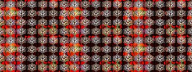 Renkli Yaz Temalı eskiz kalıbı. Siyah ve kahverengi renkte çiçekler. Düz Çiçek Elementleri Tasarımı. Sevimli çiçek raster deseni.