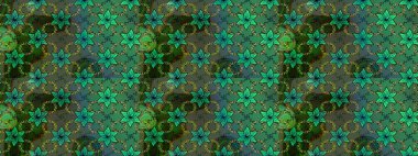 Yeşil ve mavi renkte çiçekler. Çiçekli eskiz deseni. Suluboya çizimi. El çizimi.