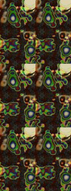 Raster illüstrasyonu. Organik motif arka planı. Çizim kalıbı. Ultraviyole kumaş deseni.