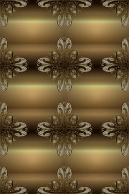 Mavi üzerinde kusursuz desen, altın elementli siyah renk. Hassas altın deseni açın. Raster. Parlak dantel, stilize çiçekler, şal desenli. Doğu tarzı arabesk. Kusursuz altın dokular bukleler