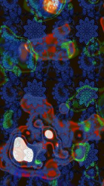 Raster çiçek izi. Klasik taslak çizimi. Raster Yumuşak kumaş deseni. Çiçek mavisi ve gri çizim deseni.