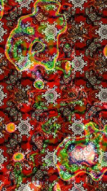 Raster illüstrasyonu. Renkli Bahar Teması eskiz kalıbı. Şirin çiçek elementleri. Taslak desenli, modaya uygun kumaş deseni. Düz Çiçek Elementleri Tasarımı.