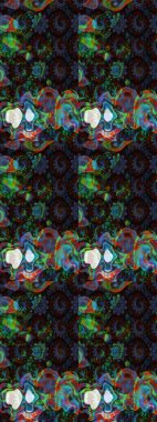 Modern stil dokusu. Çiçek desenli raster, mavi ve siyah çizgi grafik deseni soyut raster arkaplan.