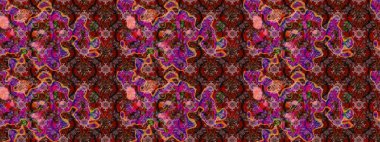 Küçük çiçekli yay deseni çiz. Suluboya tarzında kahverengi ve kırmızı renklerde. Raster illüstrasyonu.