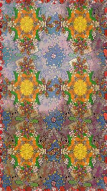 Hediye ambalaj kağıdı, tebrik kartları, posterler ve pankart tasarımı. Raster düz çiçek çizim deseni. Kahverengi ve nötr renkte çiçekler.