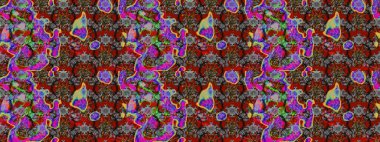 Gri ve kırmızı renkte çiçekler. Sevimli çiçek raster deseni. Düz Çiçek Elementleri Tasarımı. Renkli Bahar Teması çizim şablonu.