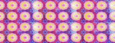 Düz Çiçek Elementleri Tasarımı. Raster illüstrasyonundaki çiçek desenli çizim. Süslü kumaş deseni. Renkli Bahar Teması çizim şablonu.