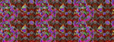 Gri ve kırmızı renkte çiçekler. Sevimli çiçek raster deseni. Düz Çiçek Elementleri Tasarımı. Renkli Bahar Teması çizim şablonu.