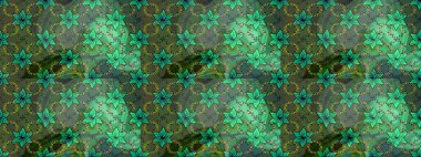 El çizimi çiçek çizimi deseni (fayans). Tekstil için suluboya eskiz deseni. Şirin çiçekleri, desenleri, yeşil ve mavi renkleri olan renkli çizim deseni.