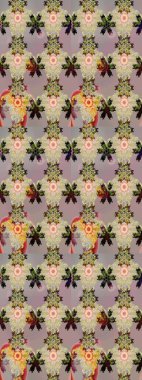 Tişörtsüz arka plan deseni. Bej ve gri renkli çiçekler. Tropik çiçekler.