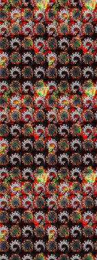 Raster Henna dövme stili. Etnik Mandala süsü. Kızılderili desenli desenli desenli şal deseni. Tekstil, tebrik kartı, boyama kitabı, telefon kılıfı baskısı için kullanılabilir.