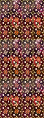 Renkli Yaz Temalı eskiz kalıbı. Sevimli çiçek raster deseni. Kahverengi ve bej renkli çiçekler. Düz Çiçek Elementleri Tasarımı.