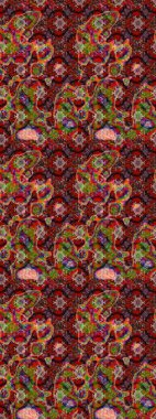 Bahar mevsimi. Tatil havası. Kahverengi ve kırmızı renkte çiçekler. Raster güzel bir çiçek deseni çizmiş. Nazik romantik baskı.