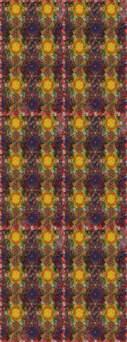 Kahverengi ve turuncu renklerde. Raster illüstrasyonu. Kahverengi ve turuncu renkli kahverengi ve turuncu papatya deseni.