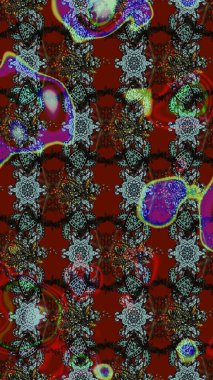 Renkli Bahar Teması eskiz kalıbı. Düz Çiçek Elementleri Tasarımı. Süslü kumaş deseni. Raster illüstrasyonunda çiçek deseni çizimi.