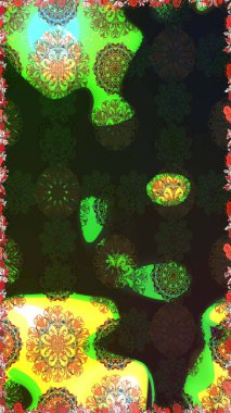 Gri ve yeşil renkli çiçekler. Yumuşak, bahar çiçekli arka plan. Raster çiçek desenli ve çiçekli..