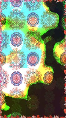 Raster düz çiçek çizim deseni. Kahverengi ve gri renkli çiçekler. Tasarım hediye paketi, tebrik kartları, posterler ve afiş tasarımı.