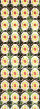 Tarafsız ve yeşil renklerde çiçekler. Düz Çiçek Elementleri Tasarımı. Çiçekli kusursuz retro desen. Renkli Yaz Temalı Kusursuz Arkaplan.