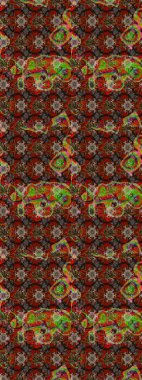 Renkli Yaz Temalı eskiz kalıbı. Raster illüstrasyonundaki çiçek desenli çizim. Kahverengi ve kırmızı renkte çiçekler. Düz Çiçek Elementleri Tasarımı.