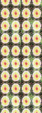 Tarafsız ve yeşil renklerde çiçekler. Düz Çiçek Elementleri Tasarımı. Çiçekli kusursuz retro desen. Renkli Yaz Temalı Kusursuz Arkaplan.