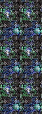 Renkli Bahar Teması eskiz kalıbı. Düz Çiçek Elementleri Tasarımı. Siyah ve gri renkli çiçekler. Raster illüstrasyonunda çiçek deseni çizimi.