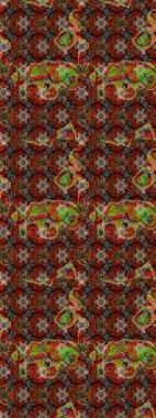 Renkli Yaz Temalı eskiz kalıbı. Raster illüstrasyonundaki çiçek desenli çizim. Kahverengi ve kırmızı renkte çiçekler. Düz Çiçek Elementleri Tasarımı.