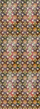 Düz Çiçek Elementleri Tasarımı. Kahverengi ve bej renkli çiçekler. Renkli Yaz Temalı Kusursuz Arkaplan. Raster illüstrasyonunda kusursuz çiçek deseni.