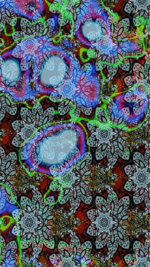 Renkli Bahar Teması eskiz kalıbı. Düz Çiçek Elementleri Tasarımı. Raster illüstrasyonu. Zarif Çiçekler Çiçek Çiçeği Mavi ve siyah renkte suluboya.